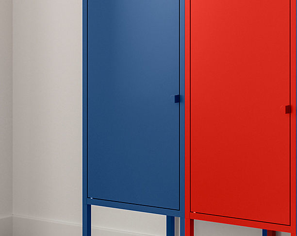宜家LIXHULT储物组合，深蓝色，红色 IKEA 492.489.19