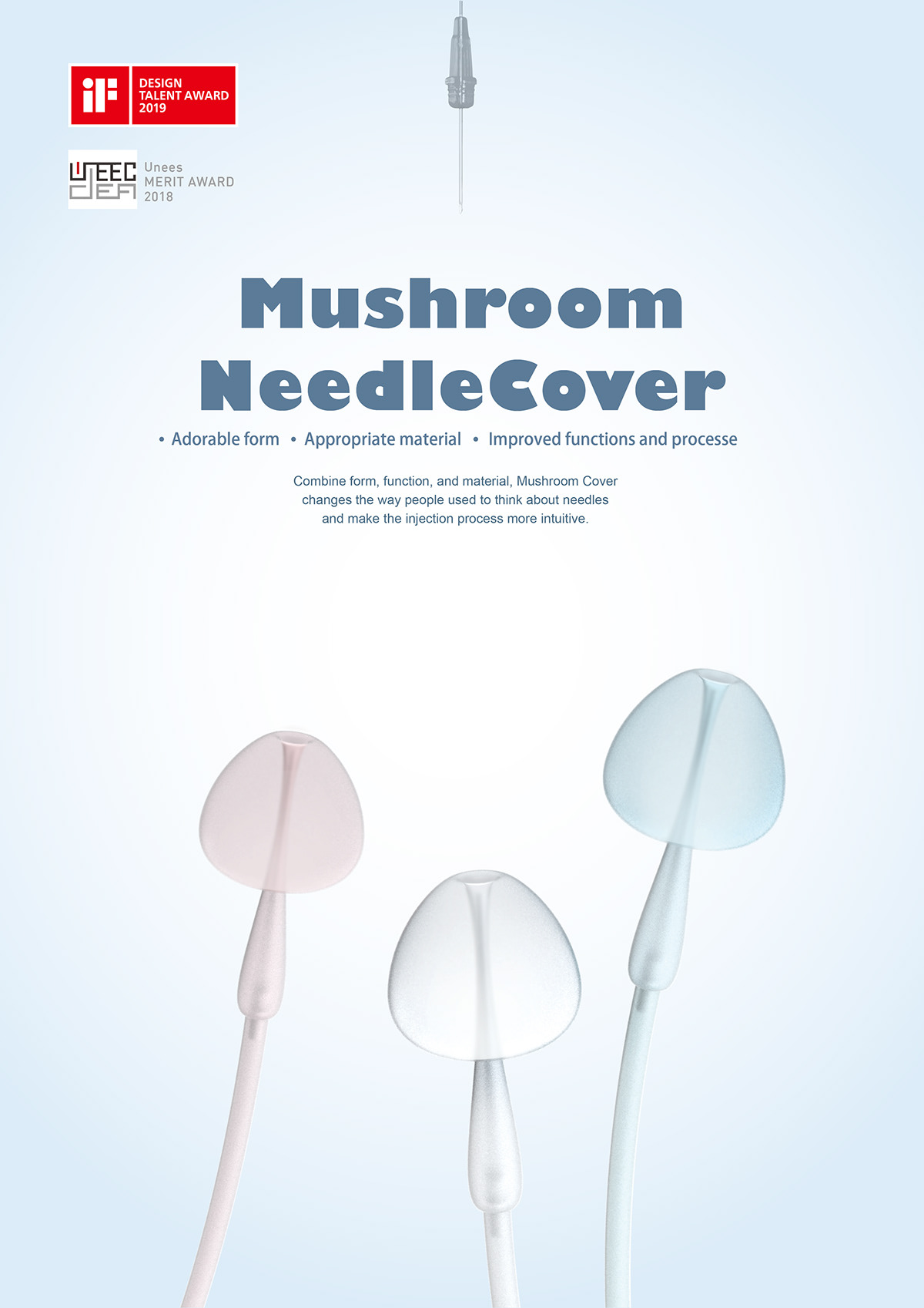 【2019 if奖】mushroom needlecover 隐形针头,让孩子