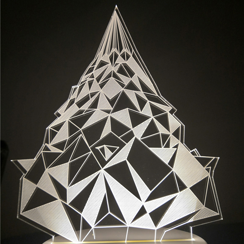 圣诞树几何3d小夜灯