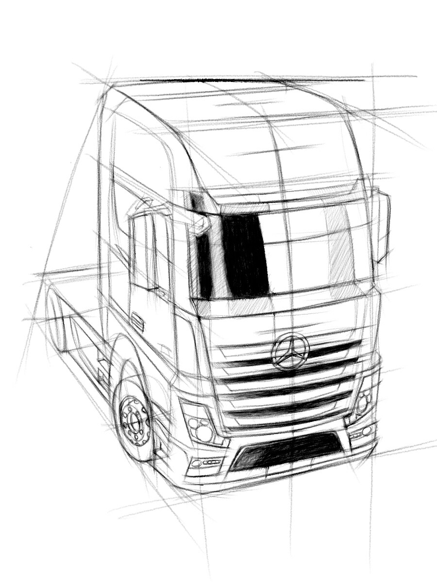 卡车设计素描表现