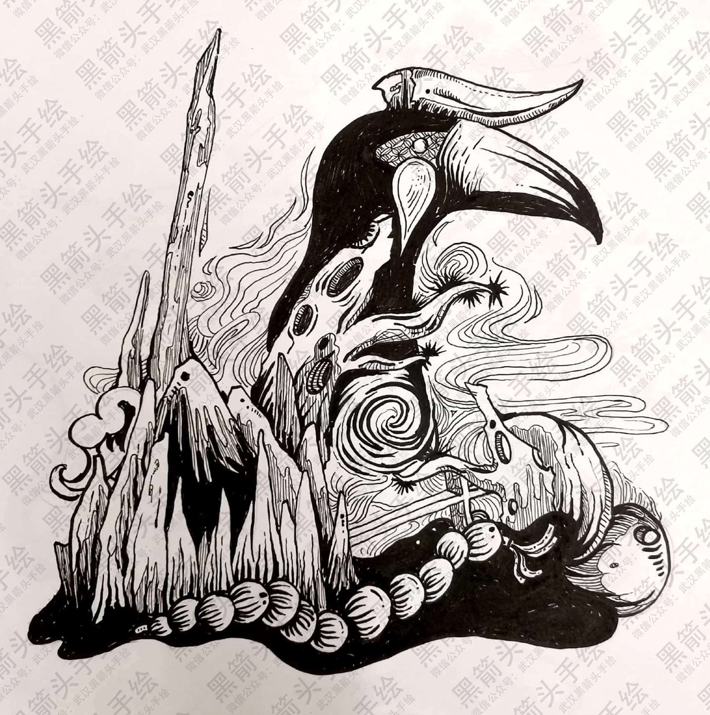 武汉黑箭头手绘·视觉传达设计考研手绘作品