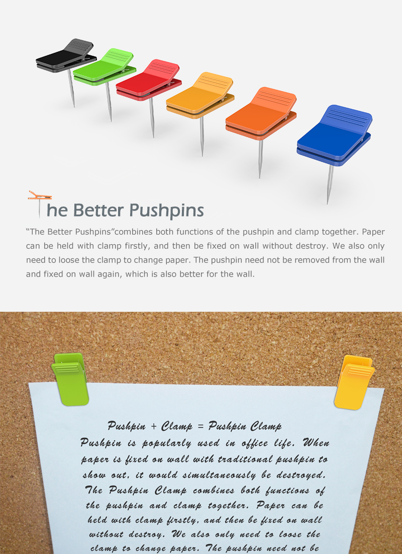 the better pushpins combines both functions of the pushpin and