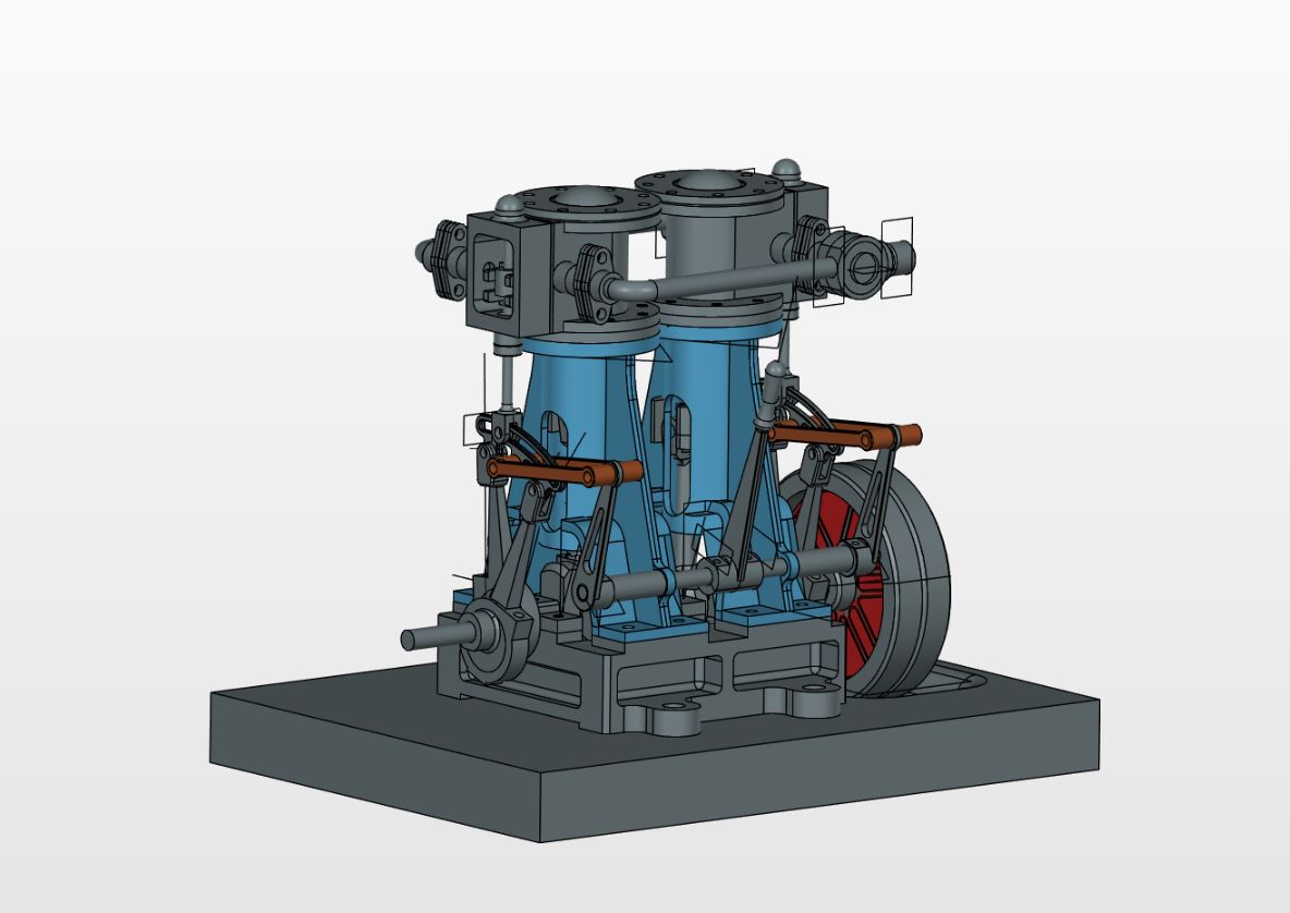 20200224006miniaturesteam小型双缸蒸汽机引擎3d图纸