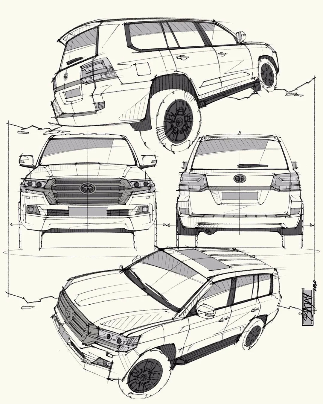 印度汽车插画师独家手绘图集分享