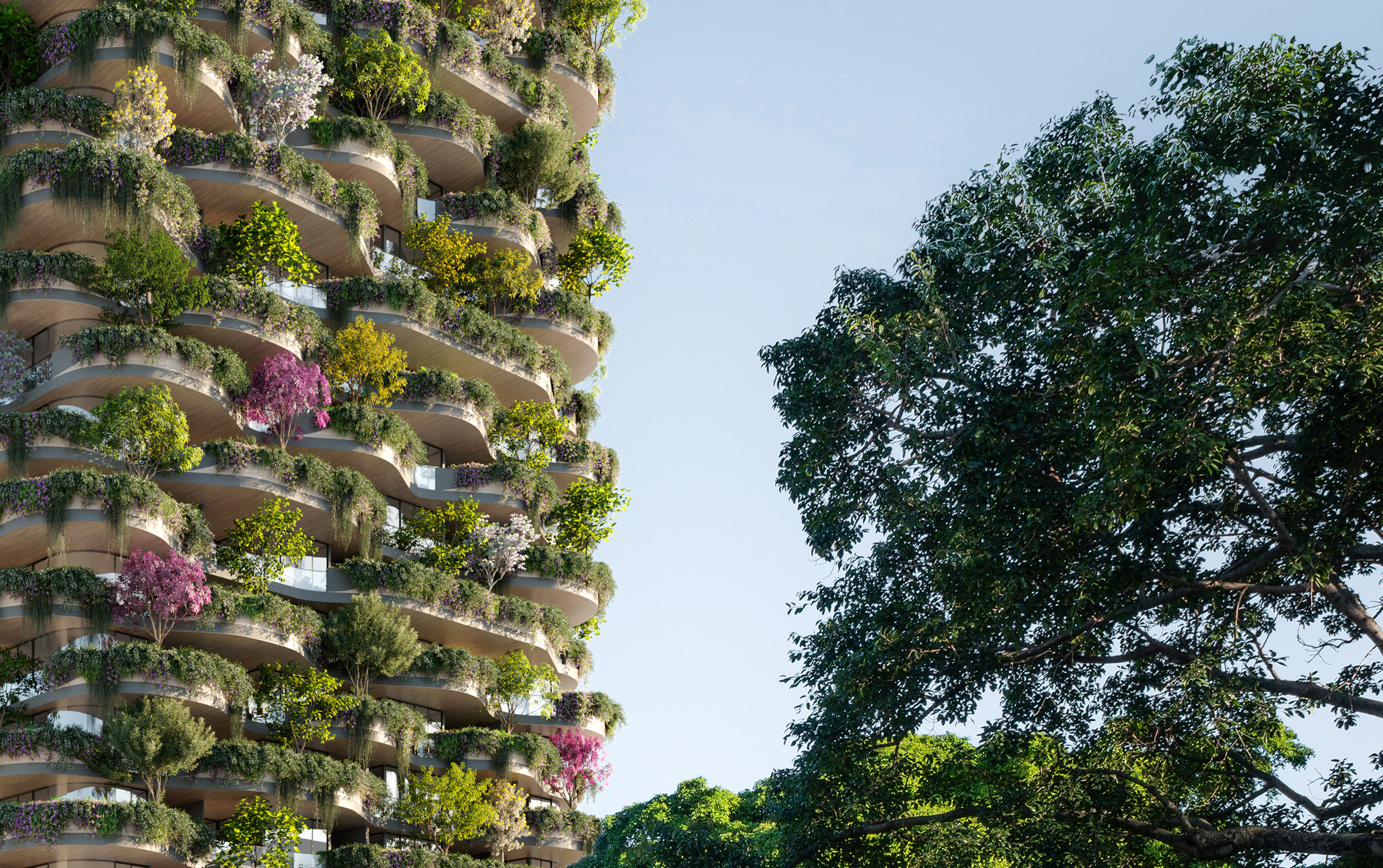 被植物覆盖的urbanforest高楼设计