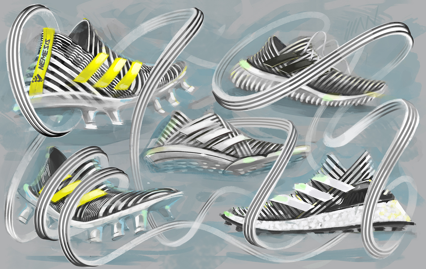阿迪达斯adidas -复仇女神版足球鞋设计-nemeziz