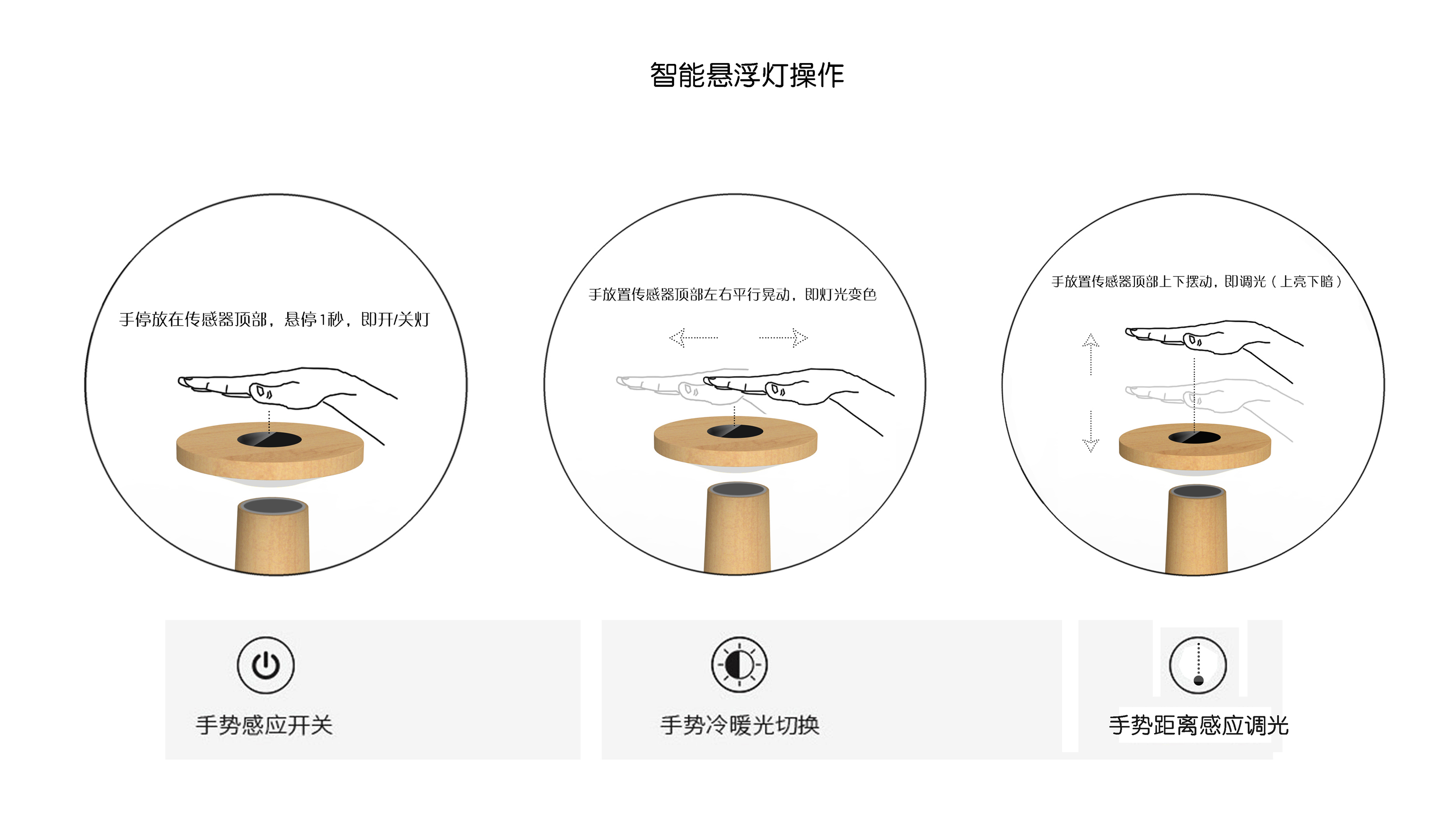 umoo有木创意 原木 智能悬浮灯