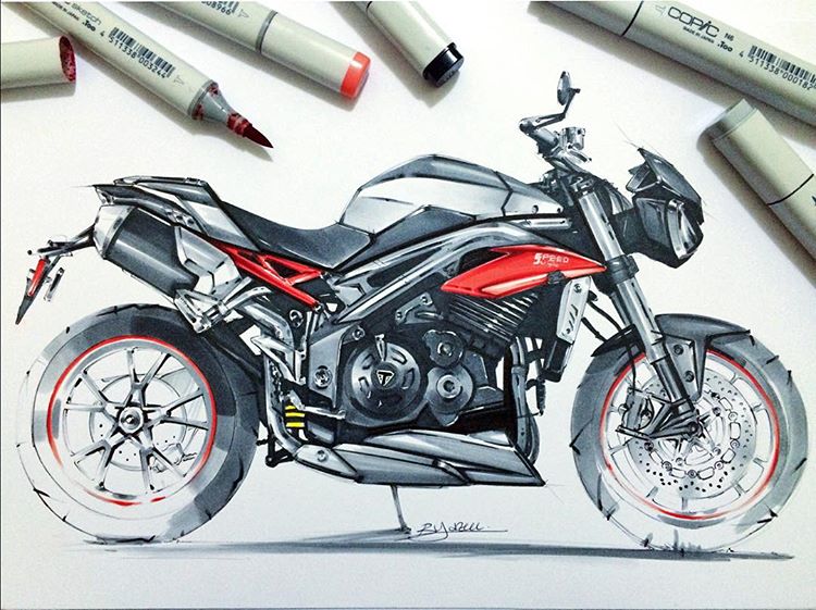 手绘效果图40多张手绘告诉你什么叫摩托车真爱粉