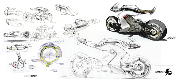 【手绘】电动摩托车设计手绘及草稿集合
