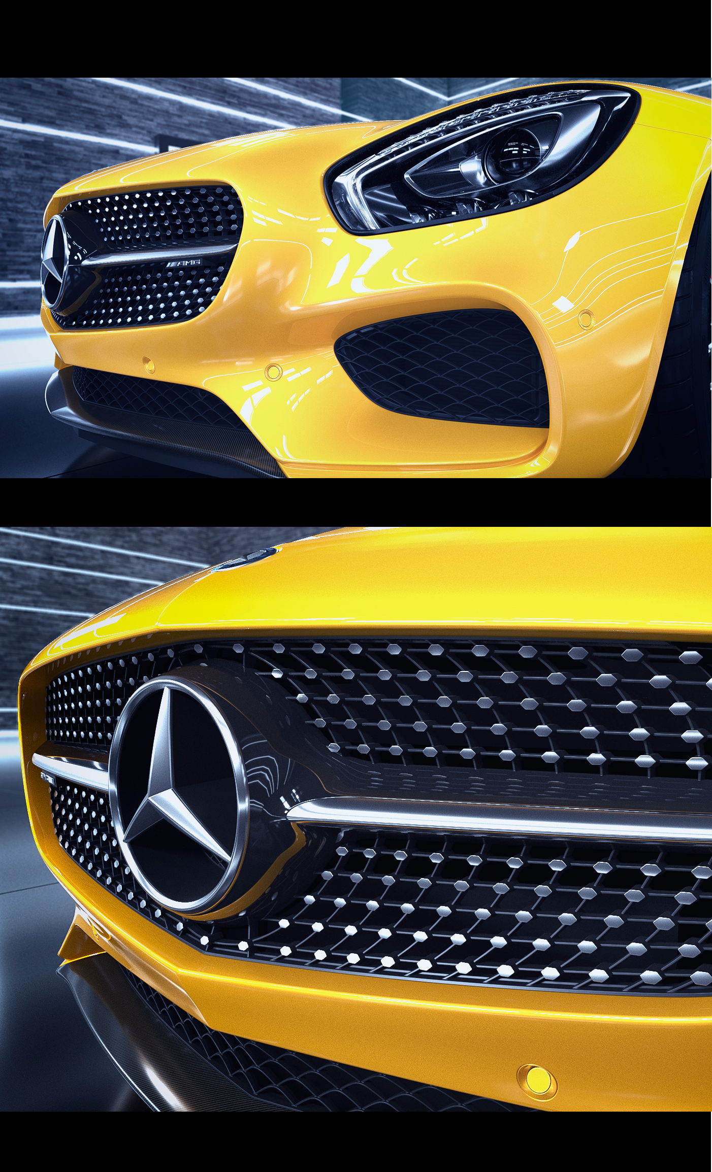 梅赛德斯奔驰amg gts全新完整cgi渲染设计