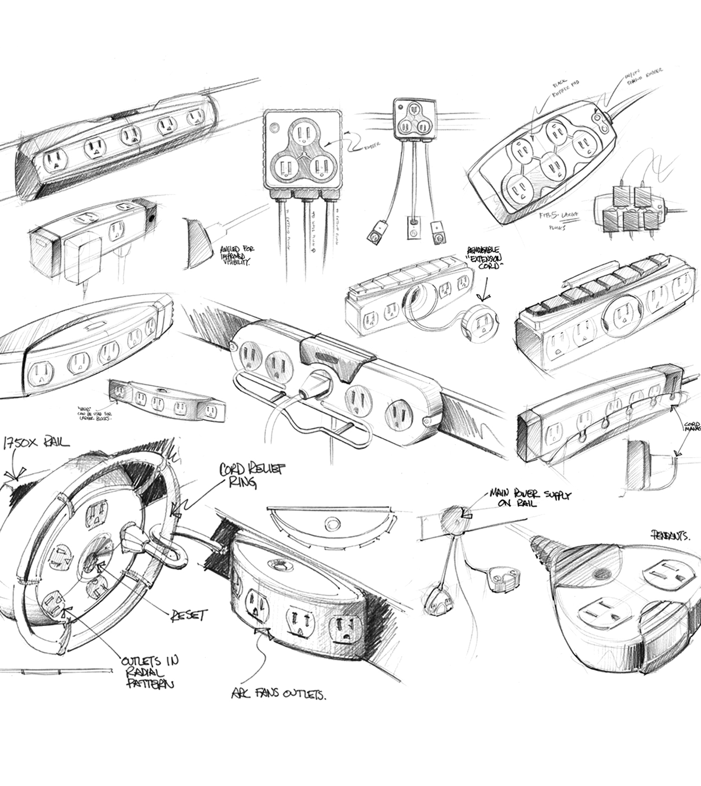 rubbermaid,电源板,插排,工业设计