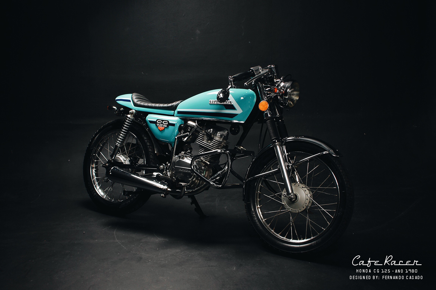 hondacg125caferacer复古摩托车作品欣赏