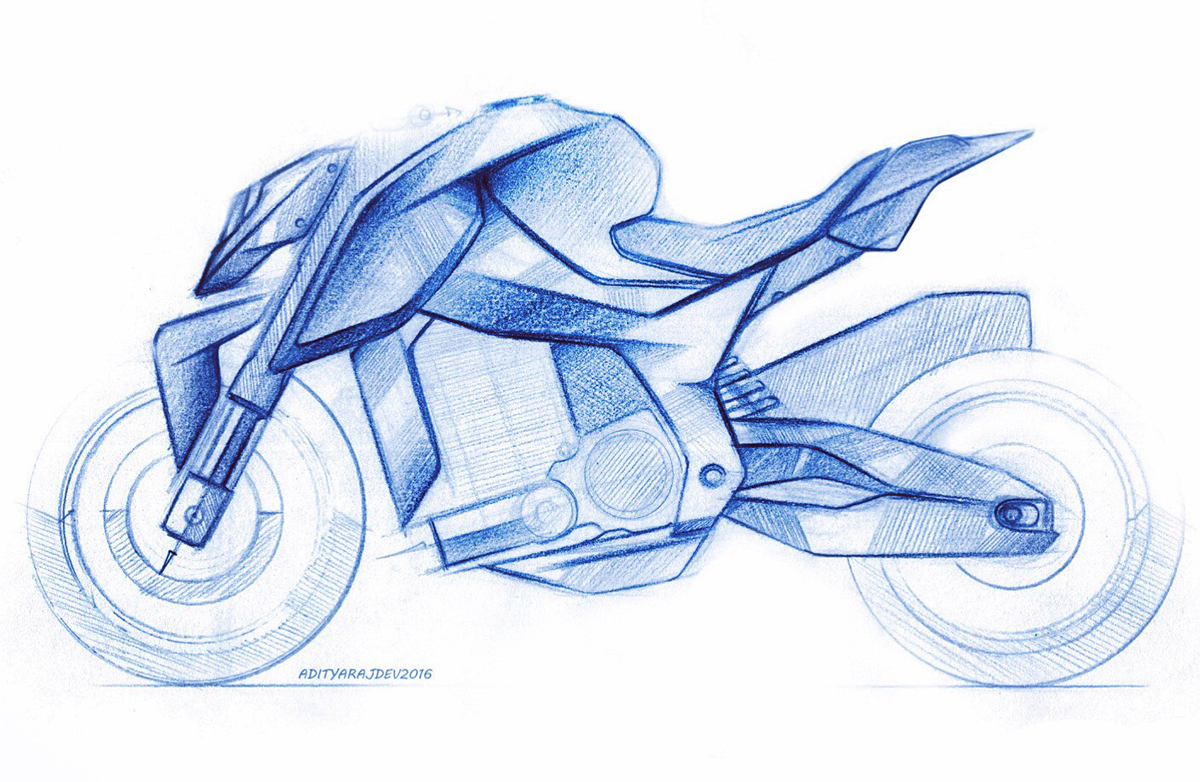 工业设计,交通工具,摩托车,手绘草图