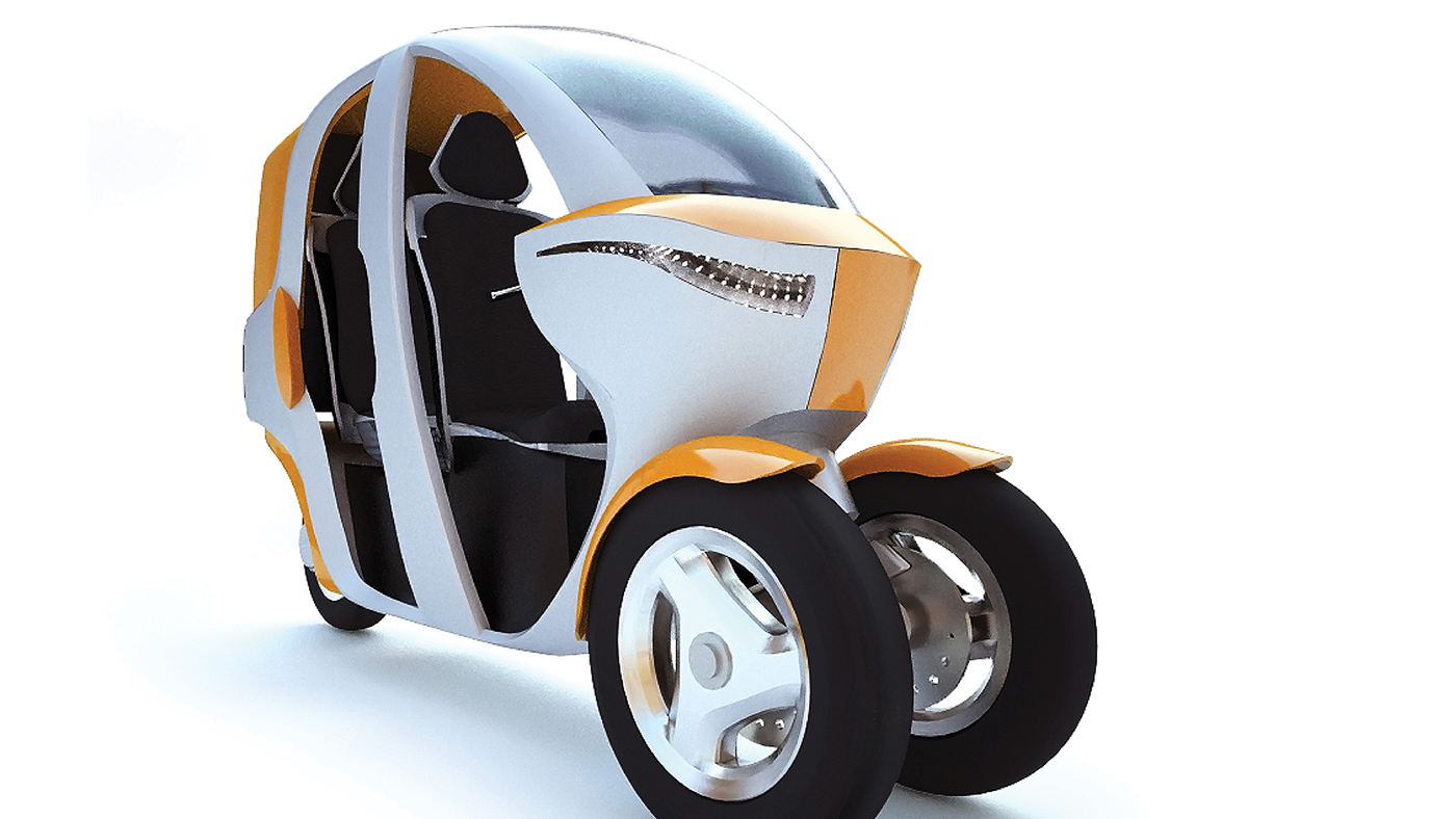 未来城市概念 三轮车
