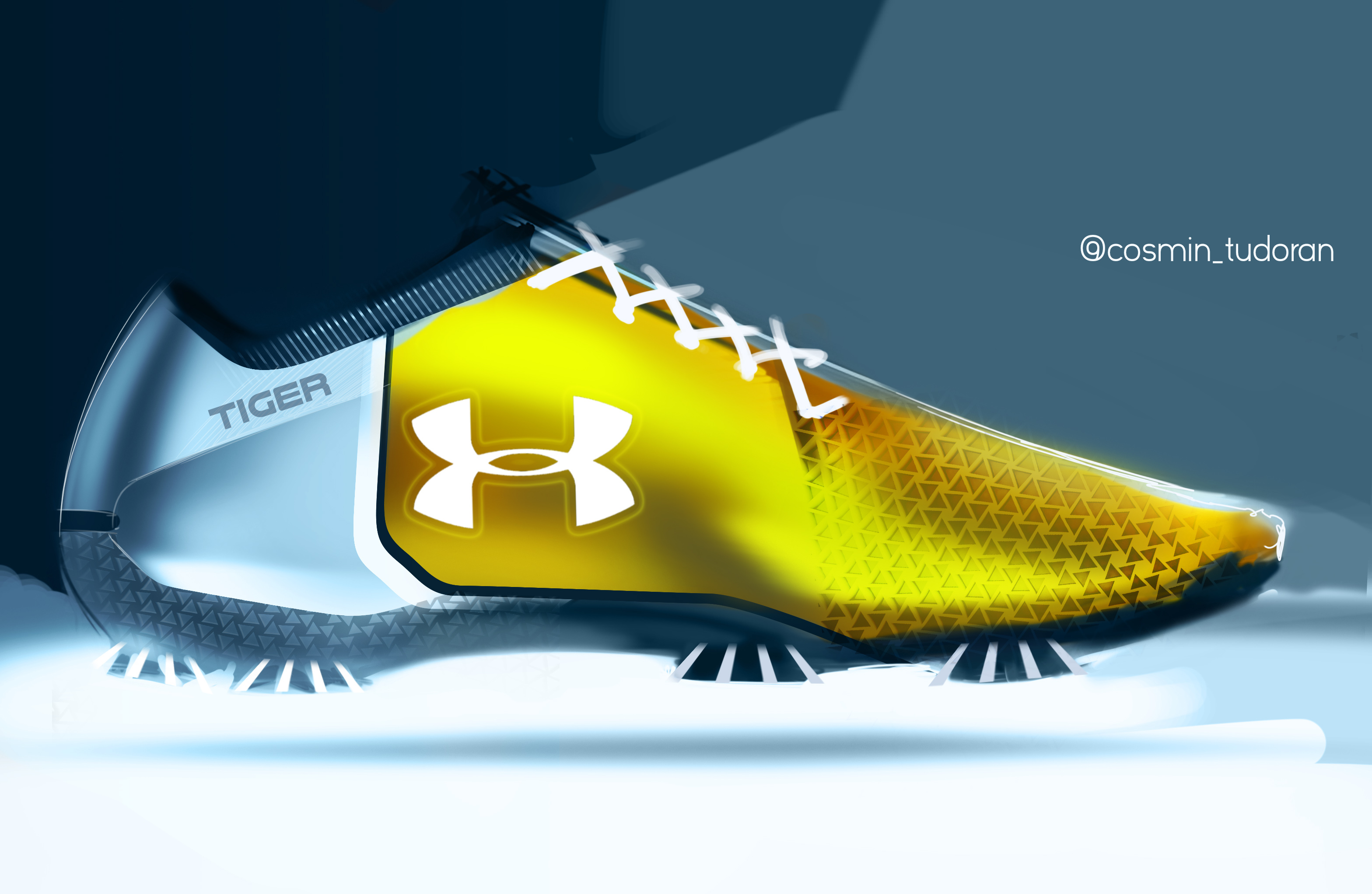 under armour/耐克/阿迪达斯/puma跑鞋效果图手稿欣赏