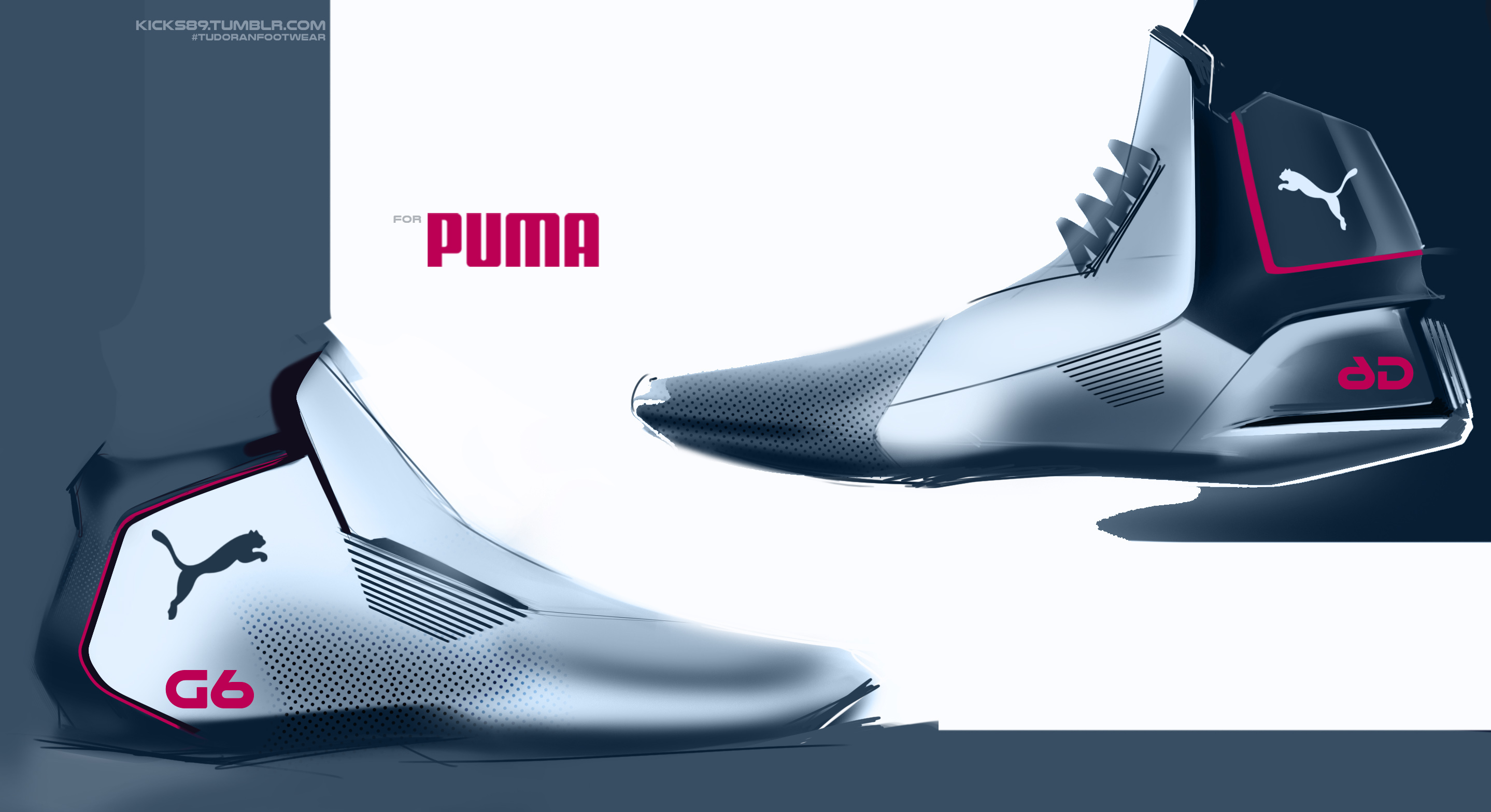 under armour/耐克/阿迪达斯/puma跑鞋效果图手稿欣赏