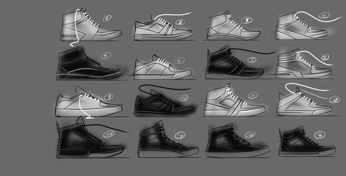 给大家分享一些各式各样鞋子手绘设计,同学们绘图时可以参考哦