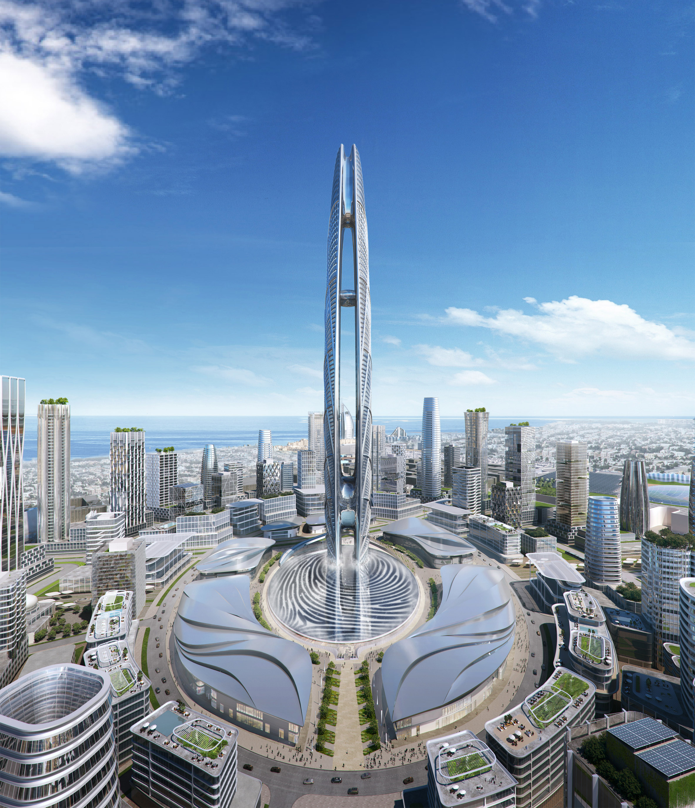 burjjumeira超高层摩天大楼将从迪拜统治者的指纹中升起