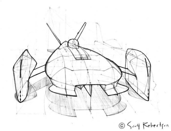 概念设计,手绘,未来交通工具