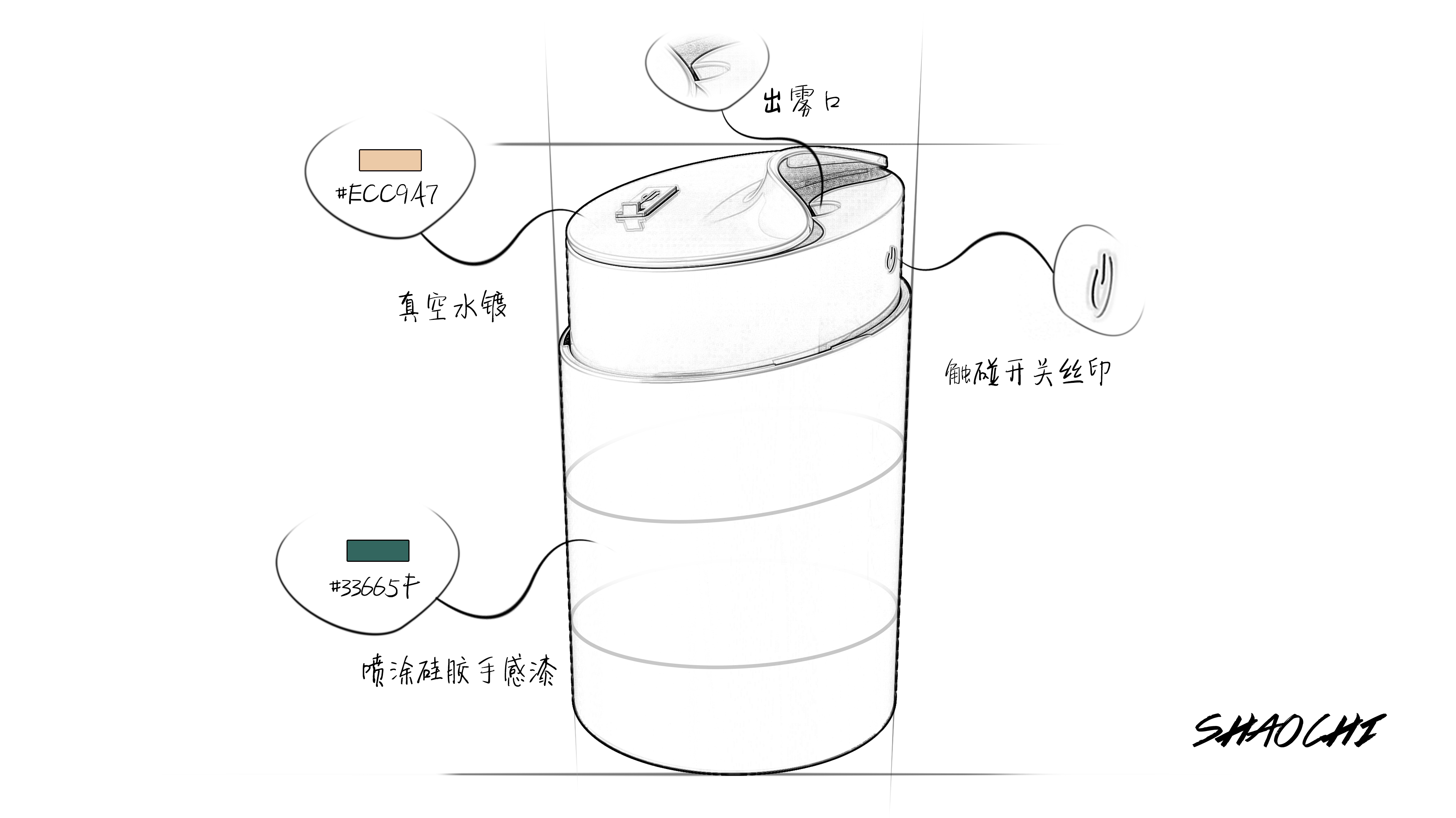 2019几末桌面车载加湿器设计