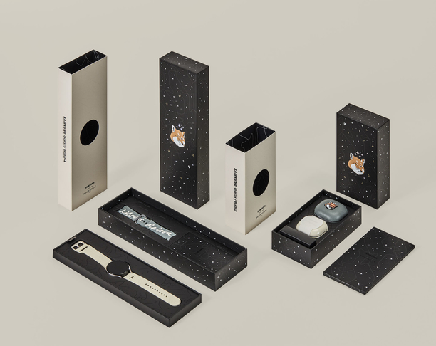 【2022年 iF设计奖】Galaxy Watch4 & Buds2 Maison Kitsune Edition pakage