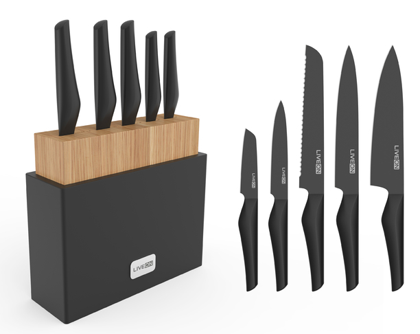 【2023年 iF设计奖】Black color & Anti-bacterial Kitchen Knife Set