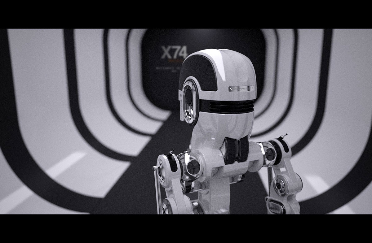 white，robot，X74，