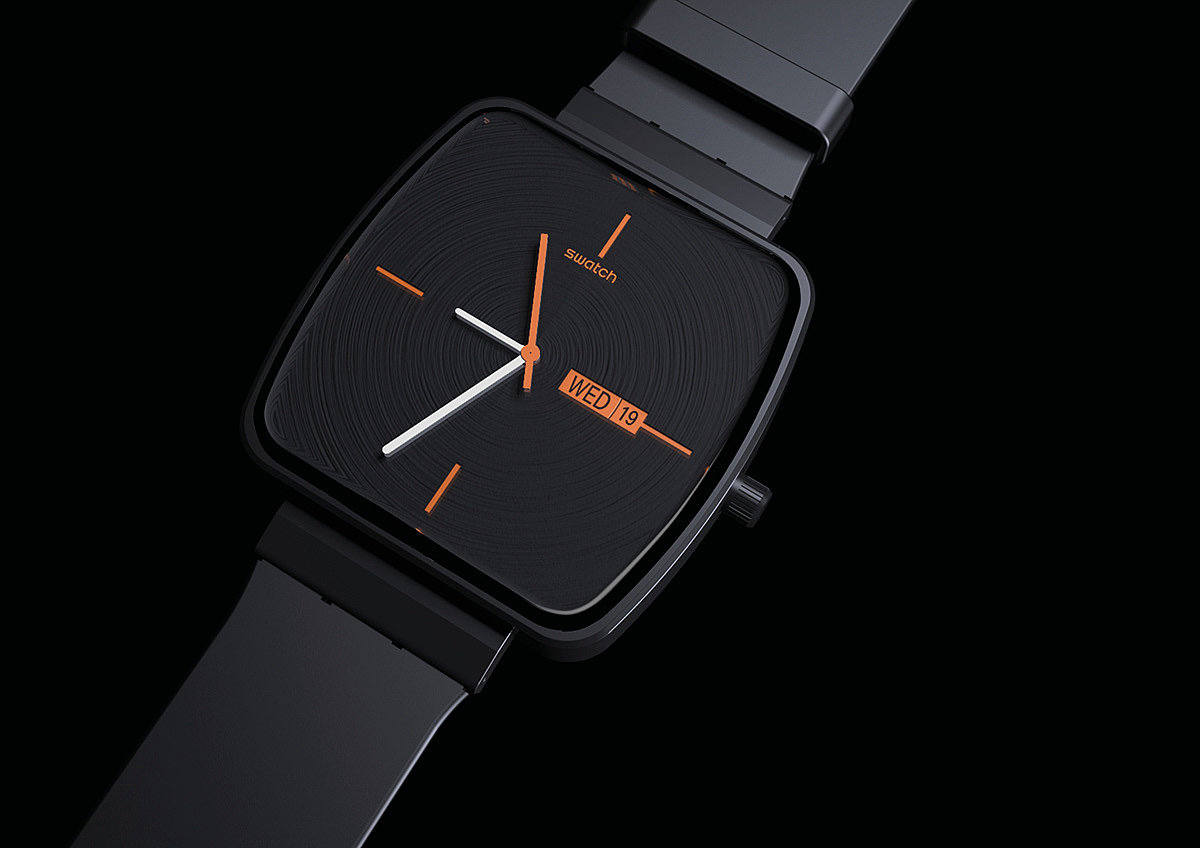 black，Wrist watch，Swatch New Gent²，