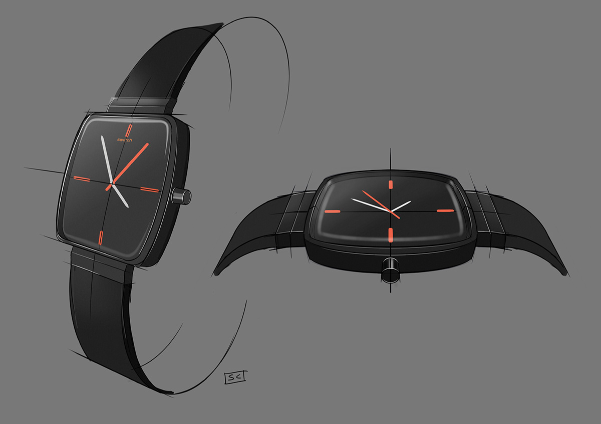 black，Wrist watch，Swatch New Gent²，