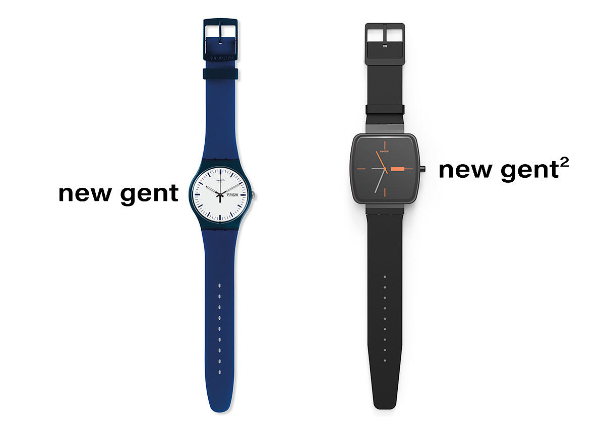 黑色，手表，Swatch New Gent²，