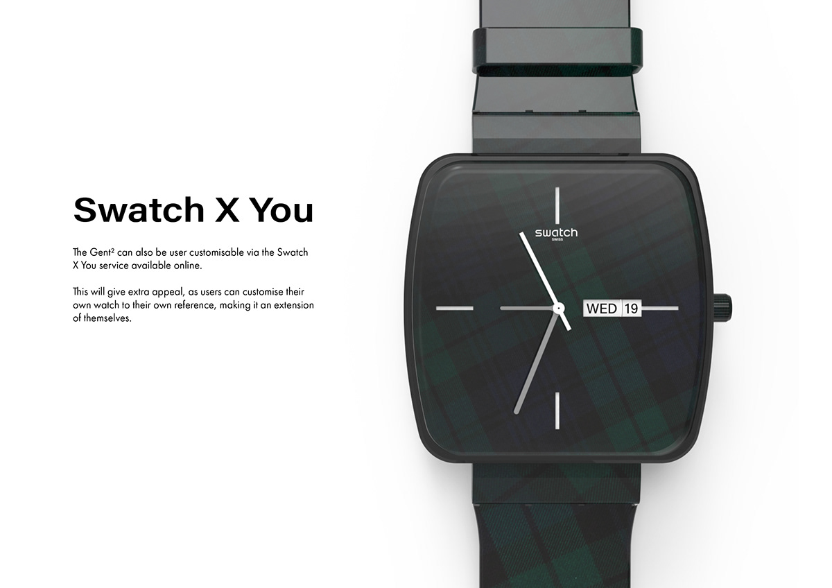 black，Wrist watch，Swatch New Gent²，