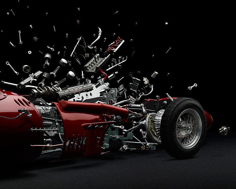 racing，vehicle，vehicle，Explosion diagram，Rendering，