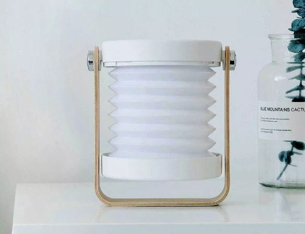 fold，white，Table lamp design，