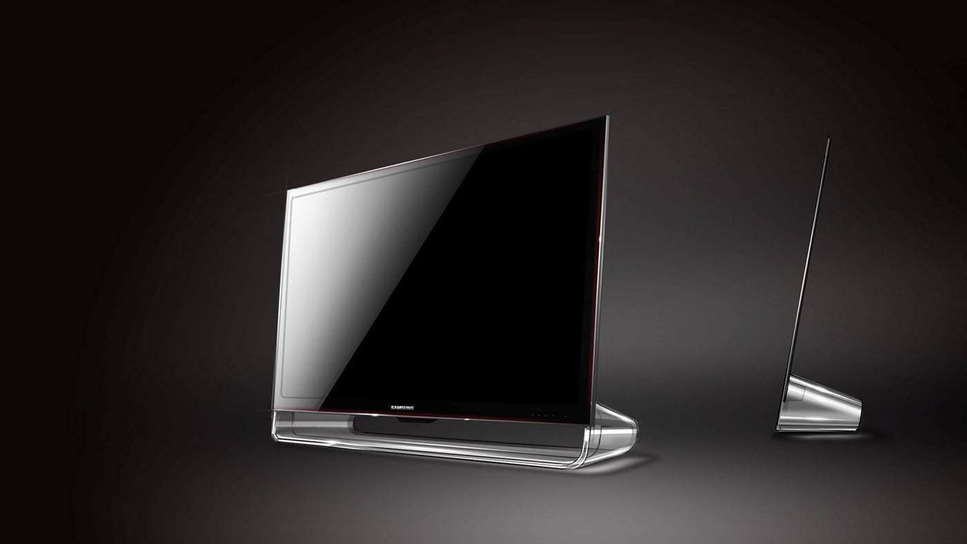 Smart TV，an electric appliance，household electrical appliances，Hand drawn，conceptual design，Render，Samsung，product design，