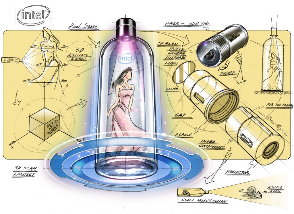 product design，conceptual design，phtoshop，Render，Hand drawn，intelligence，Intel，Intel，