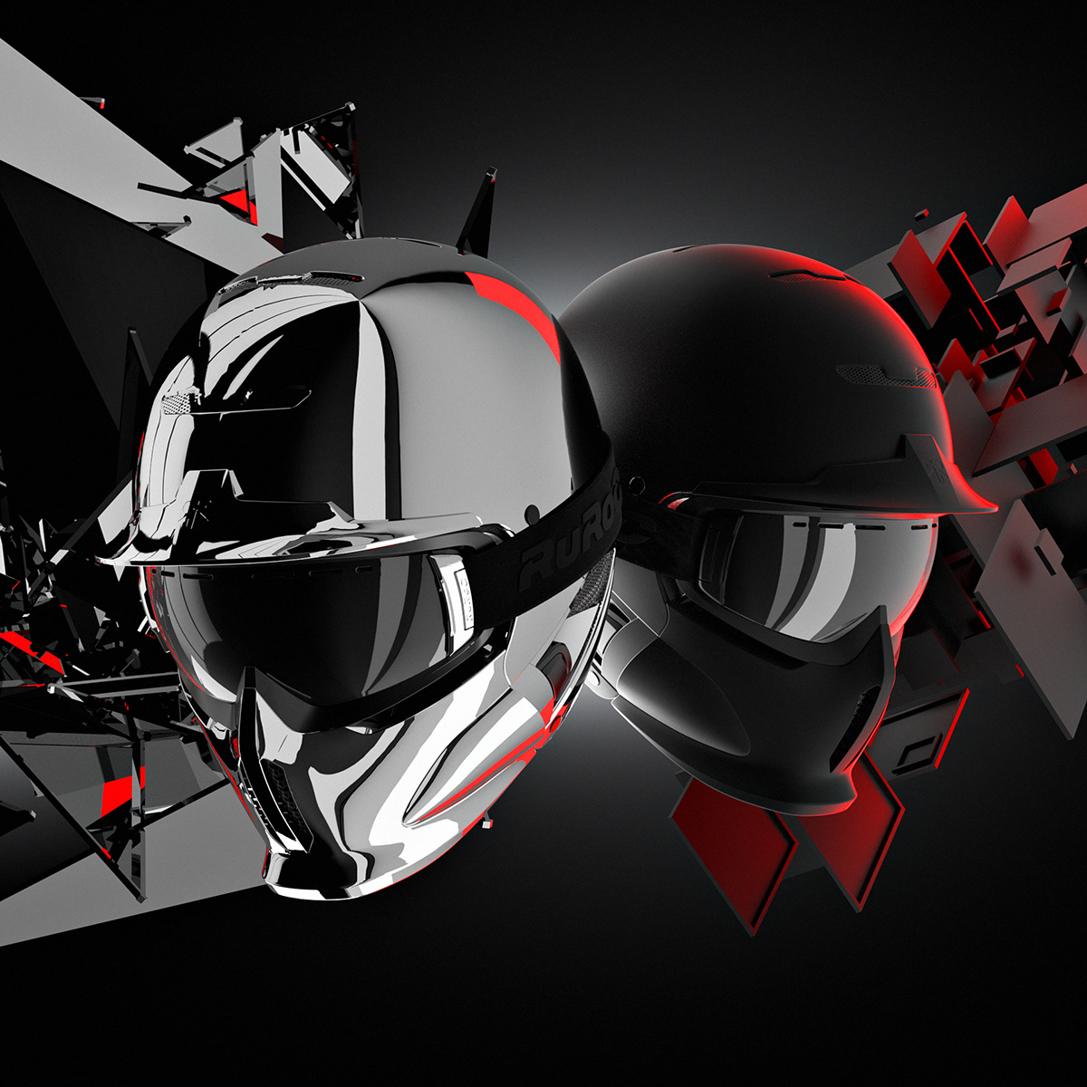 Ruroc，Helmet design，black，