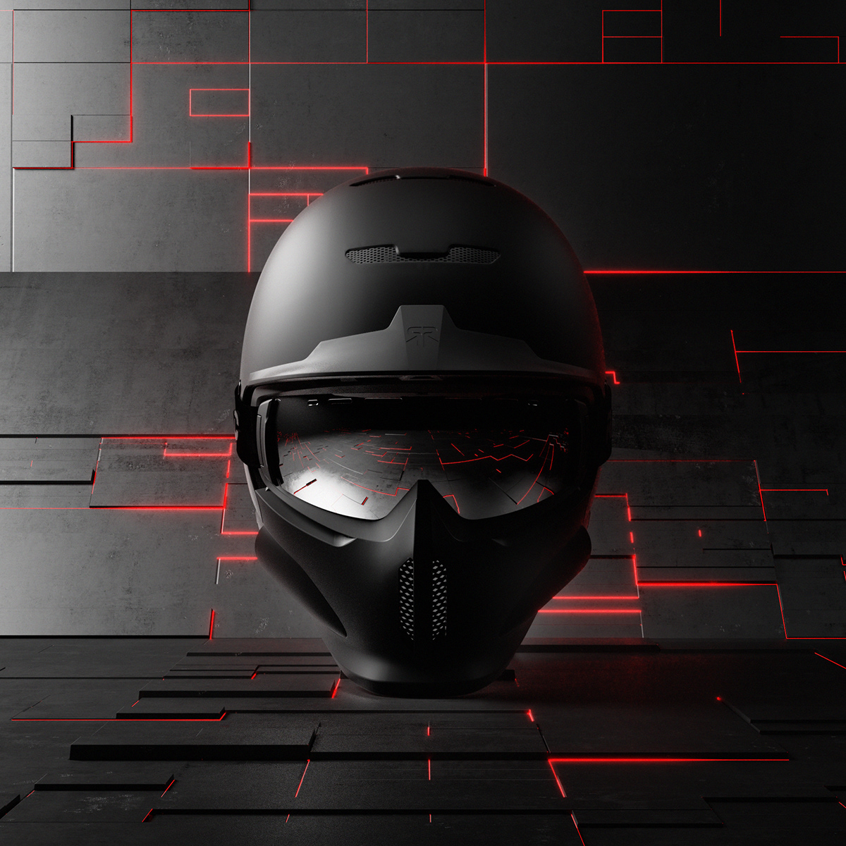 Ruroc，Helmet design，black，