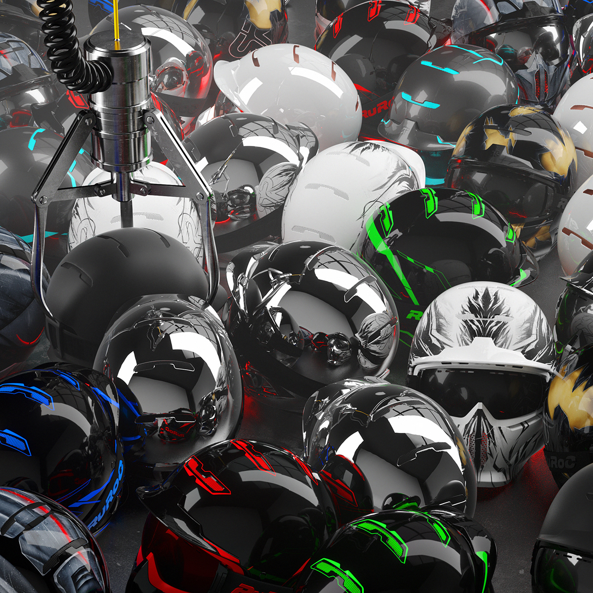 Ruroc，Helmet design，black，