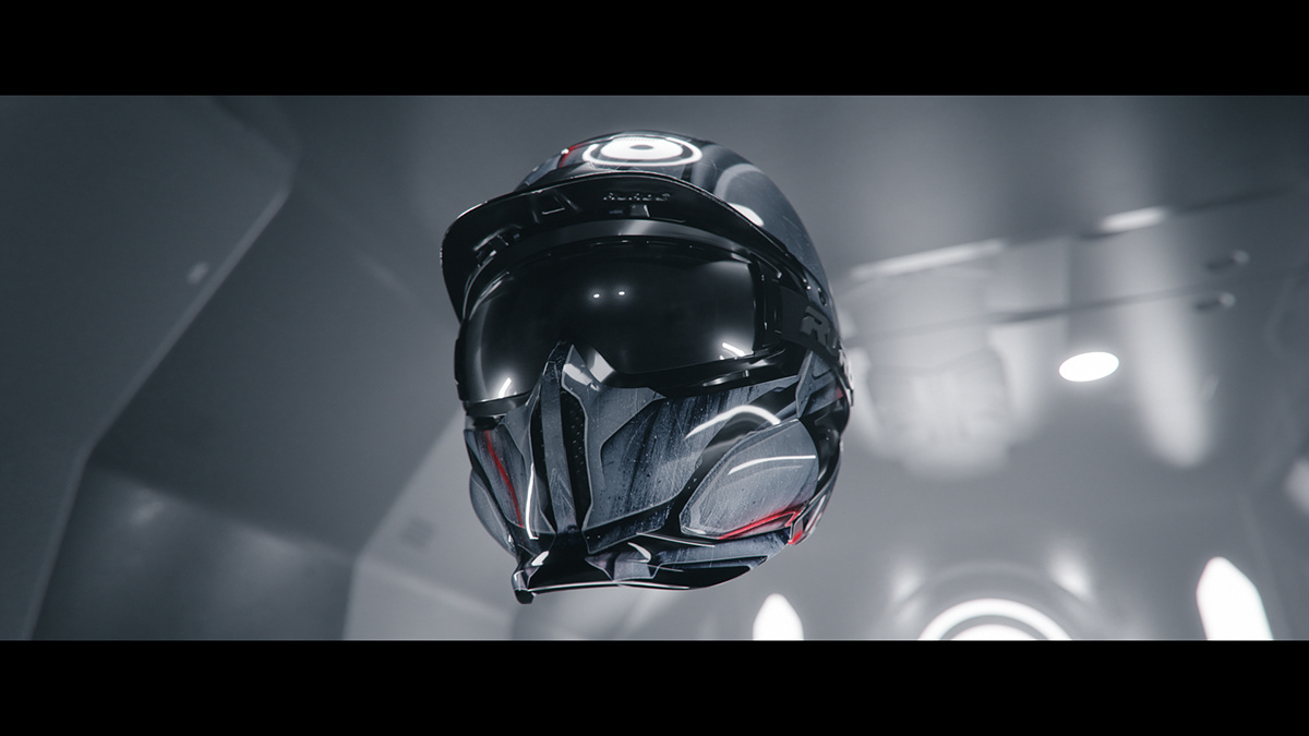 Ruroc，Helmet design，black，