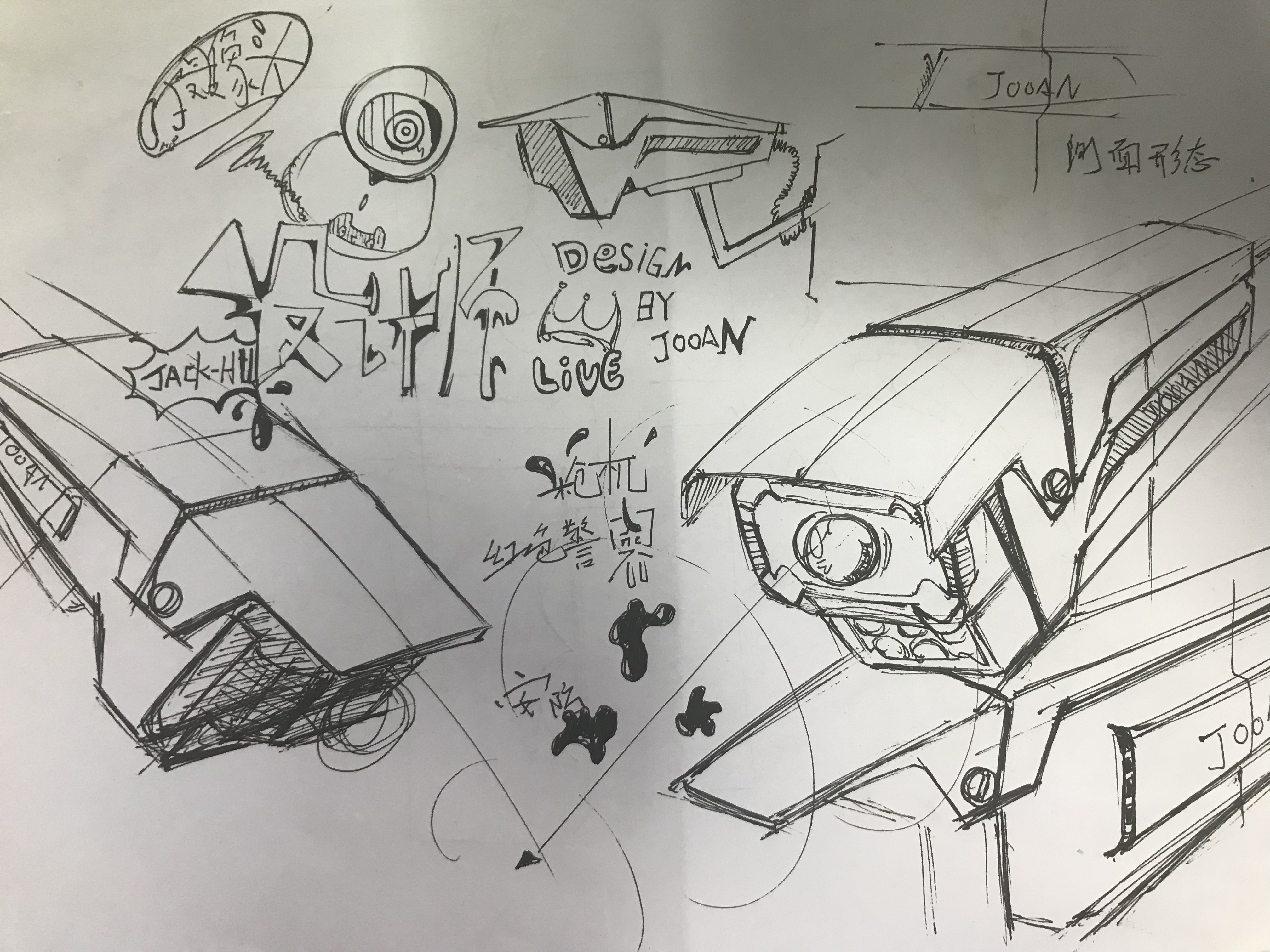 Security camera, smart camera, hand drawn，