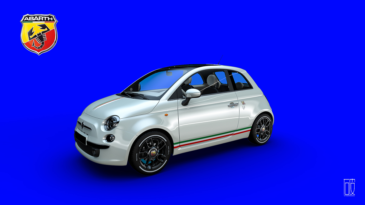 Abbas，Fiat，Fiat 500，keyshot，Render，