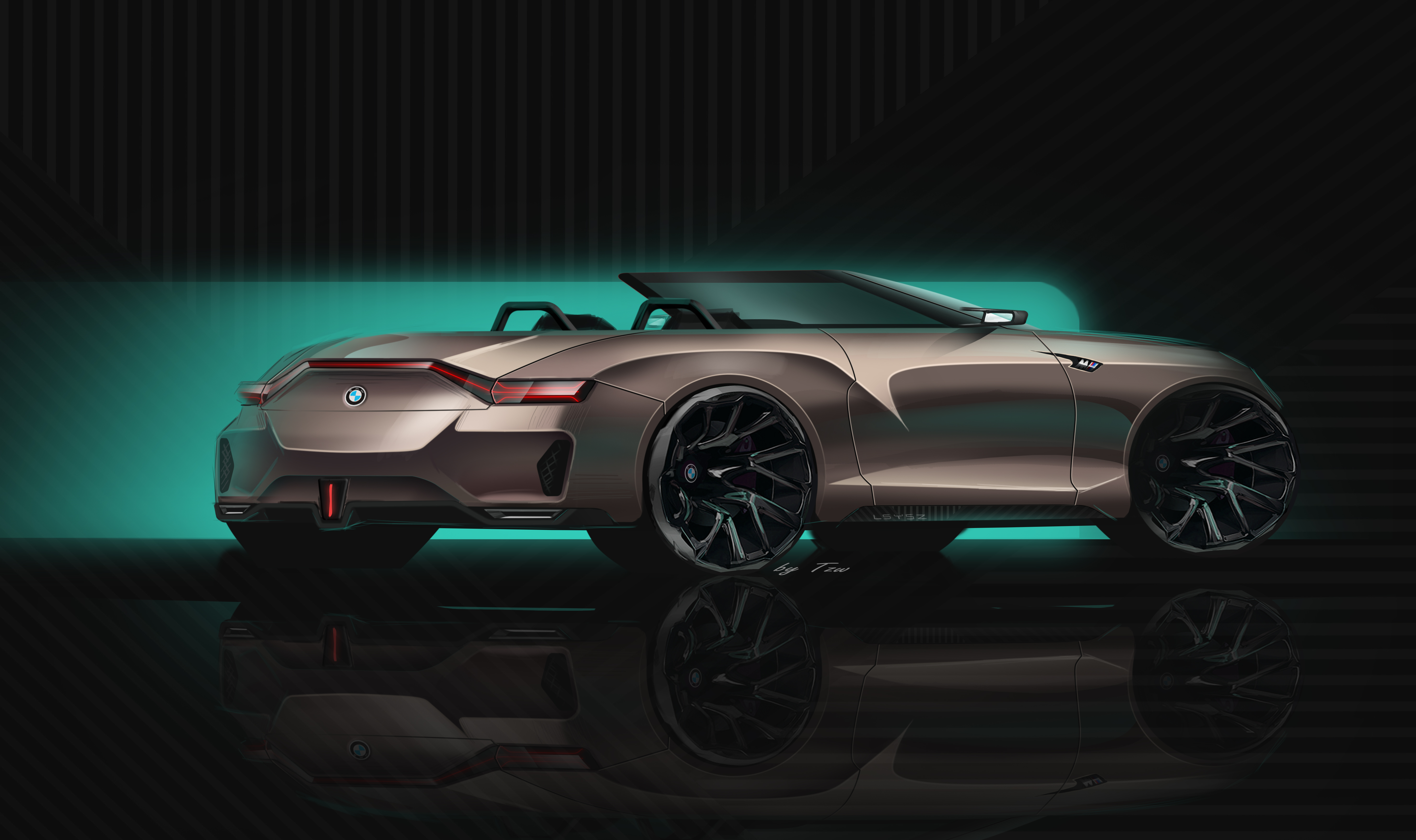 Hand drawn，Automobile design，