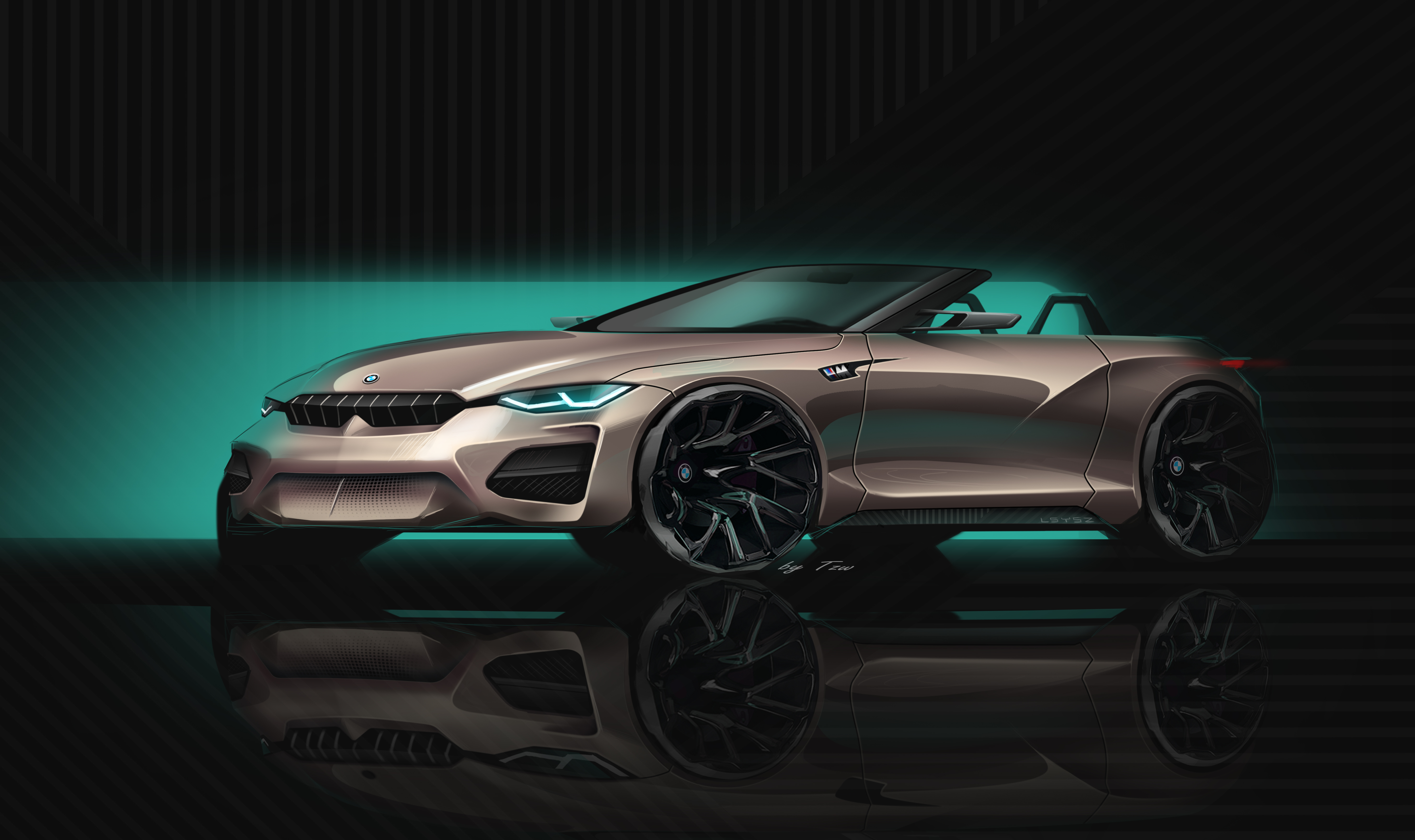 Hand drawn，Automobile design，