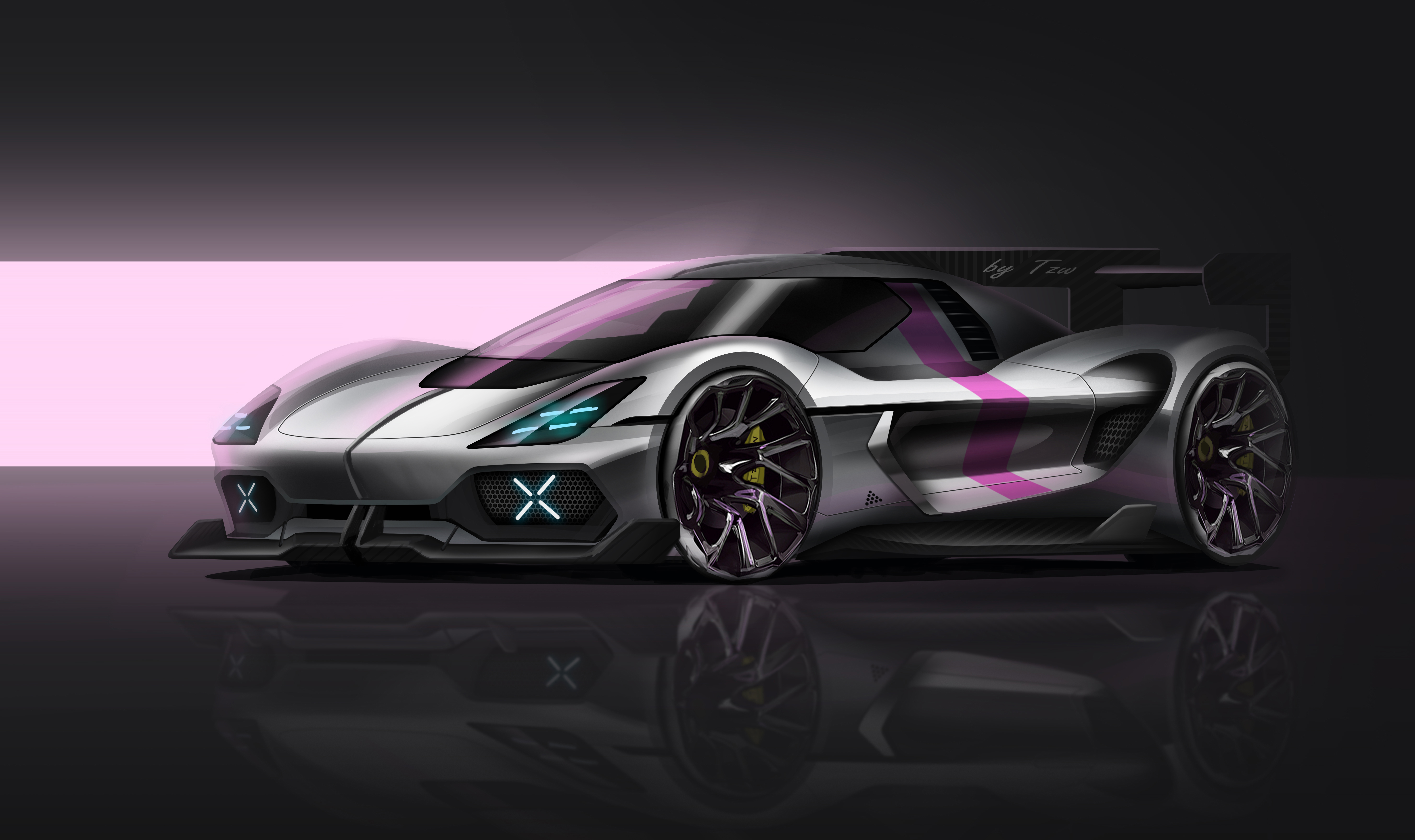 Hand drawn，Automobile design，