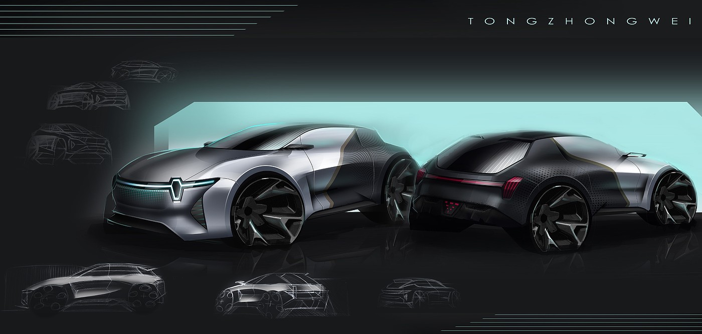Hand drawn，Automobile design，