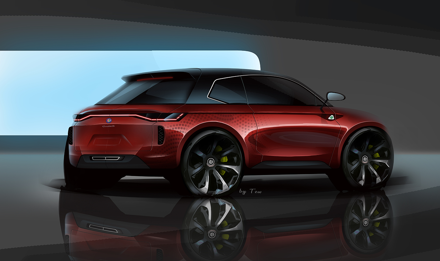 Hand drawn，Automobile design，