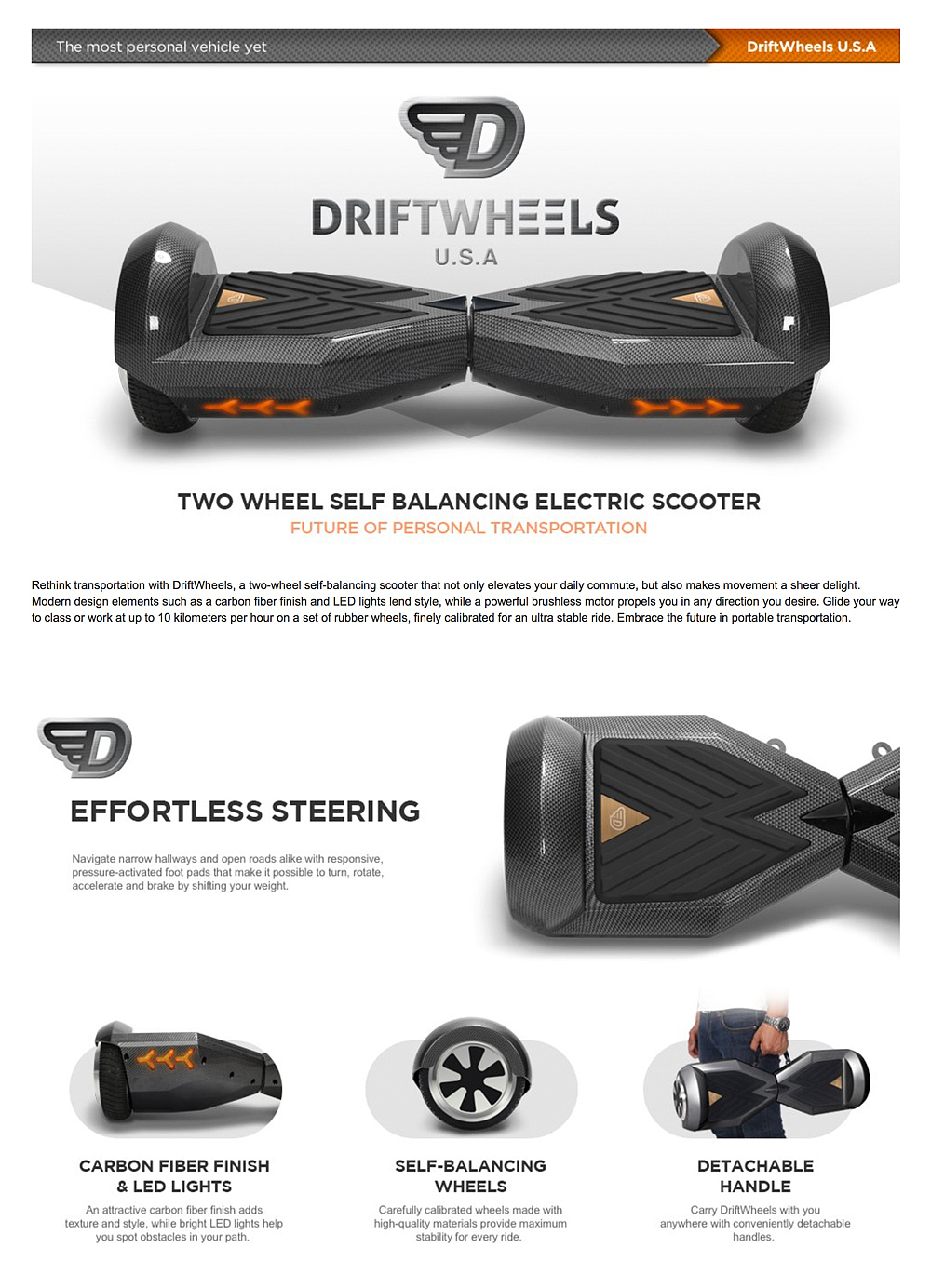 Driftwheels USA，滑板车，黑色，