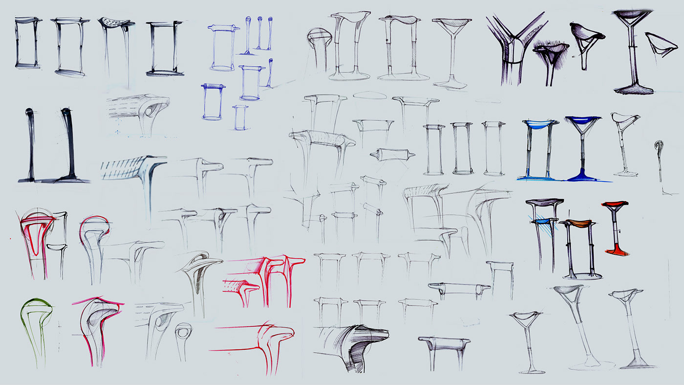 industrial design，Standing Seat，Simple seat，