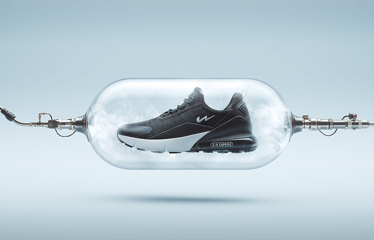 CGI rendering，sneakers，Campus Aircapsule，