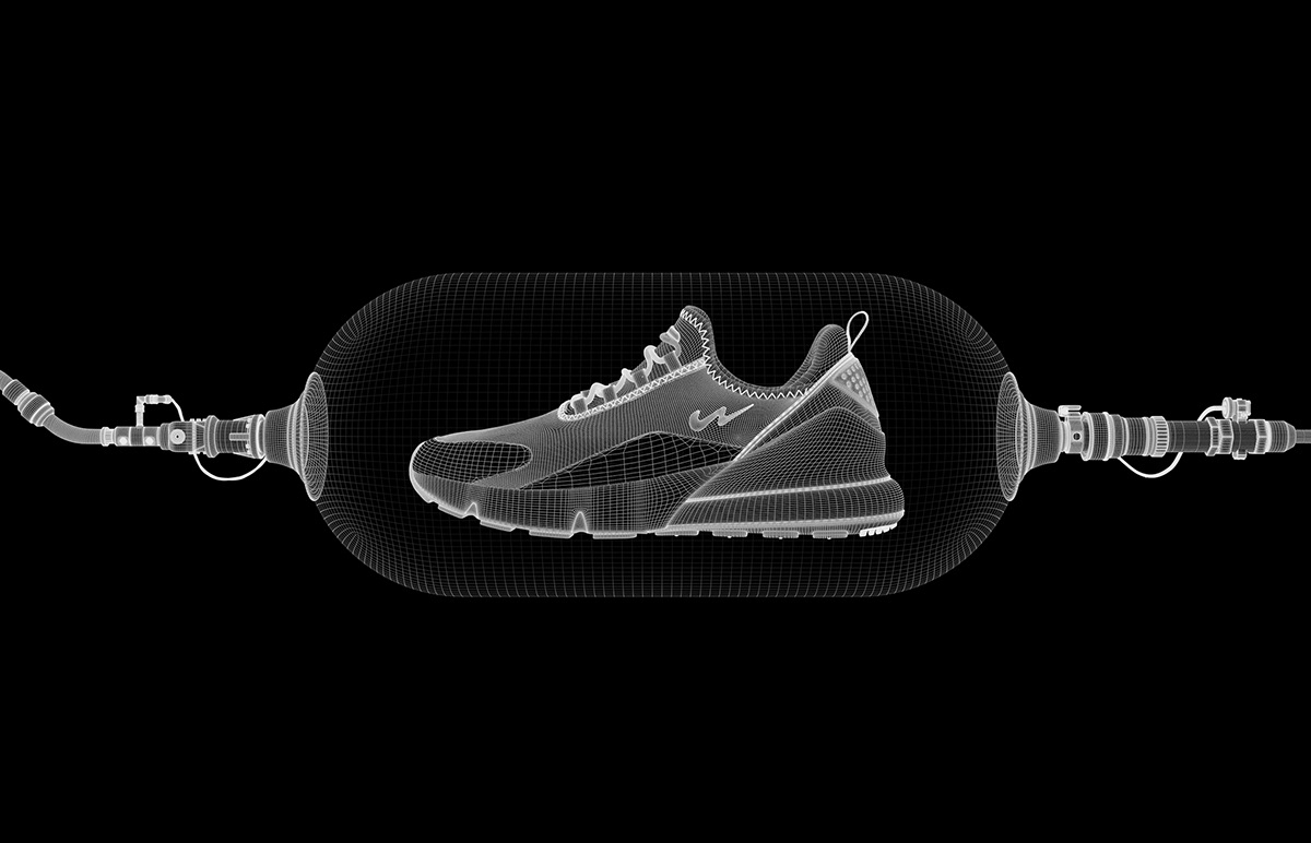 CGI rendering，sneakers，Campus Aircapsule，